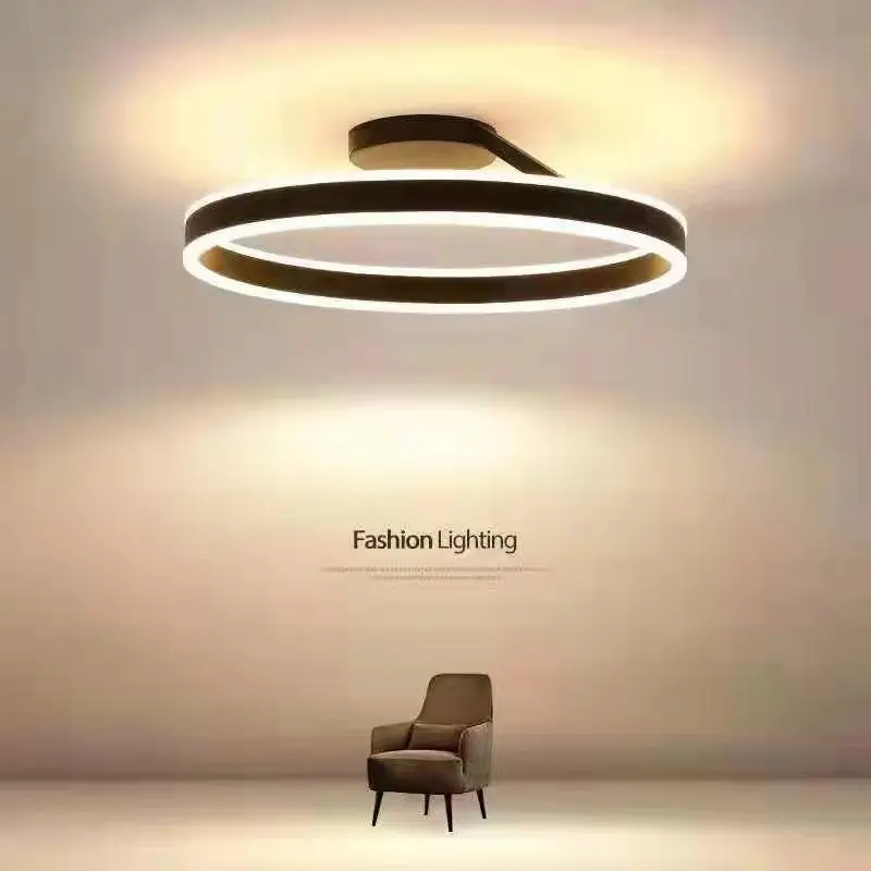 

Track Dining Living Room Center Table Bedroom Dimmable Pendant Light Decor Luster Fixture Nordic Ring Led Ceiling Chandelier