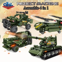 kazi ww2 military vehicle tank set swat army city armored vehicle model building blocks diy bricks kid toys classic world war ii