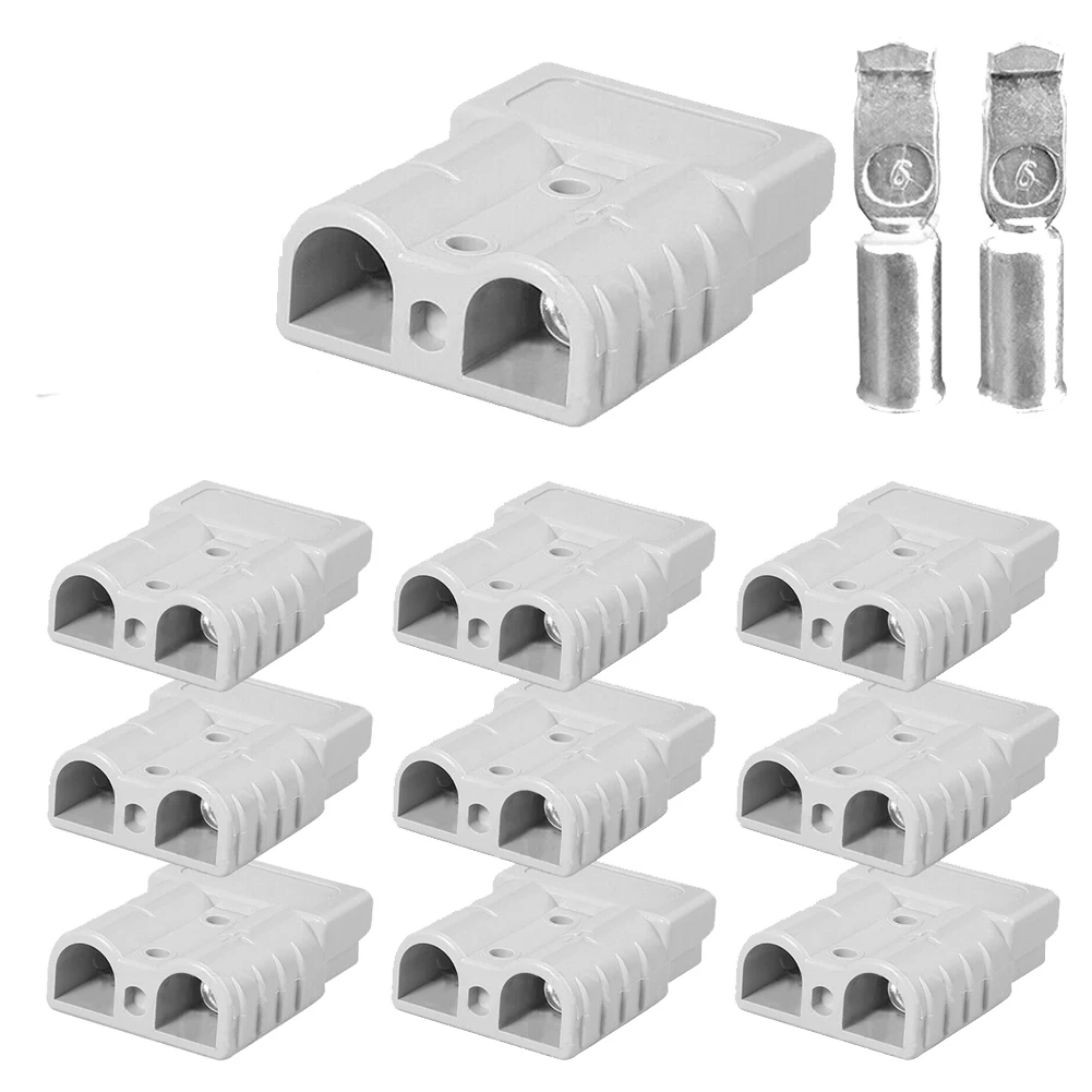 

New 10Pcs For Anderson Style Plug Connectors DC Power Tool 50A 12-24V 6AWG Double Pole With Copper Contact Power Connectors