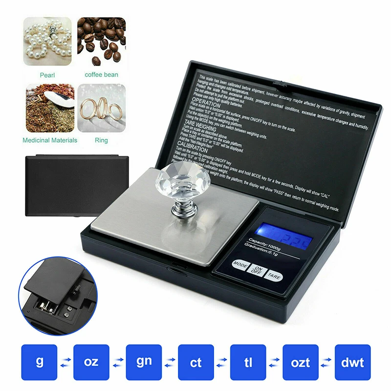 

Цифровые кухонные весы 200 г, 500 г x 0,01 г, высокоточные ювелирные весы для золота, электронные карманные весы с ЖК-дисплеем