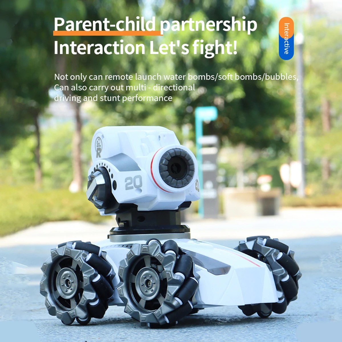 

2.4G Remote Control Tank Chasing RC Car Programming With Music Stunt Car Remote Control Car Children's Toys Water Bomb Tank