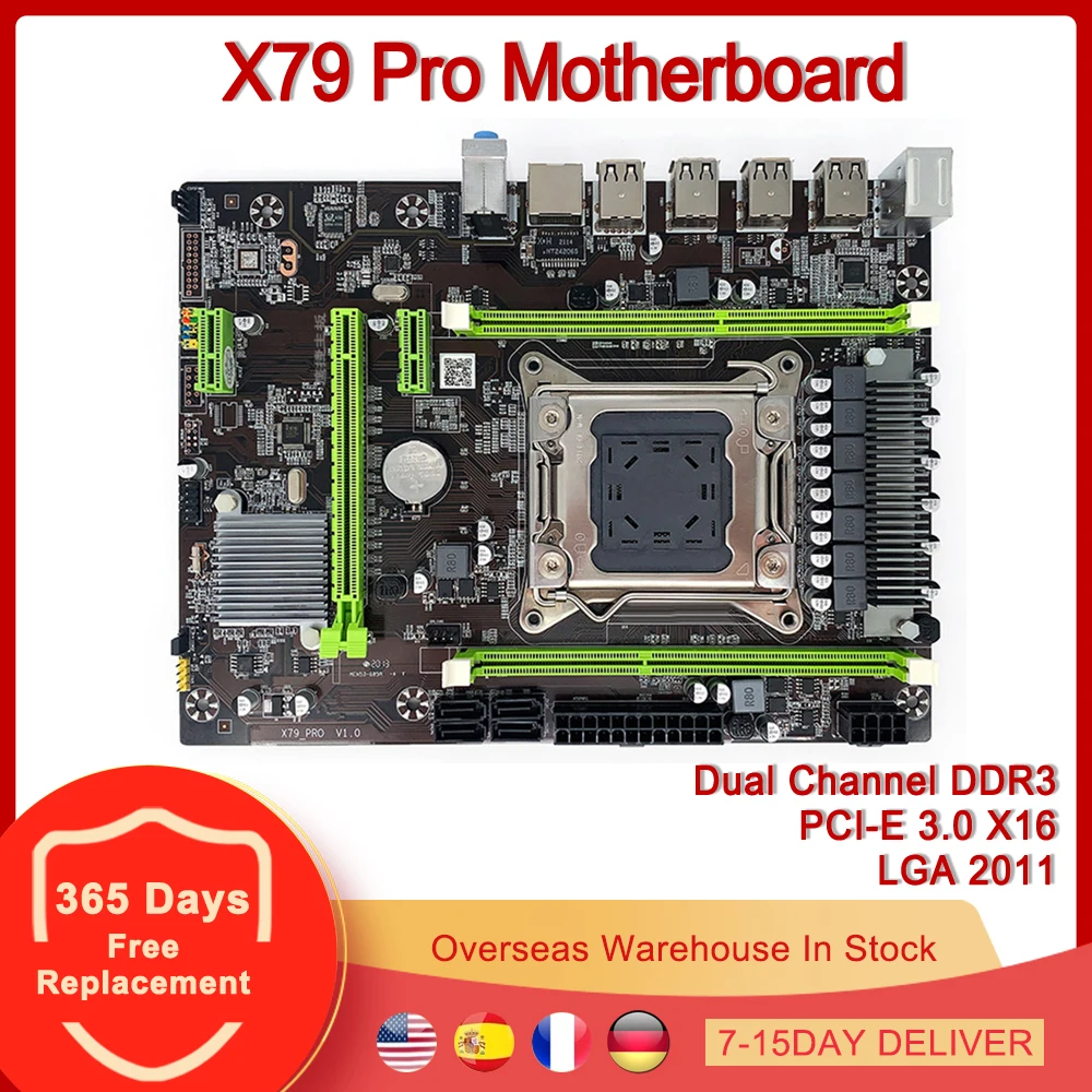 

Материнская плата X79 Pro LGA 2011 двухканальная DDR3 PCI-E 3,0 X16 SATA 2 USB 2,0 для Intel LGA2011 ПК игровой офис