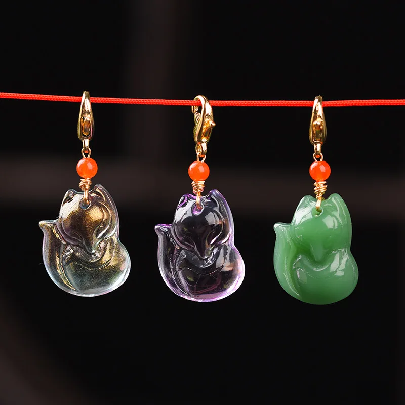 

Disney Doll Crystalline Fox Figure Keychain Diy Accessories Bag Pendant Ornament Couple Small Gift