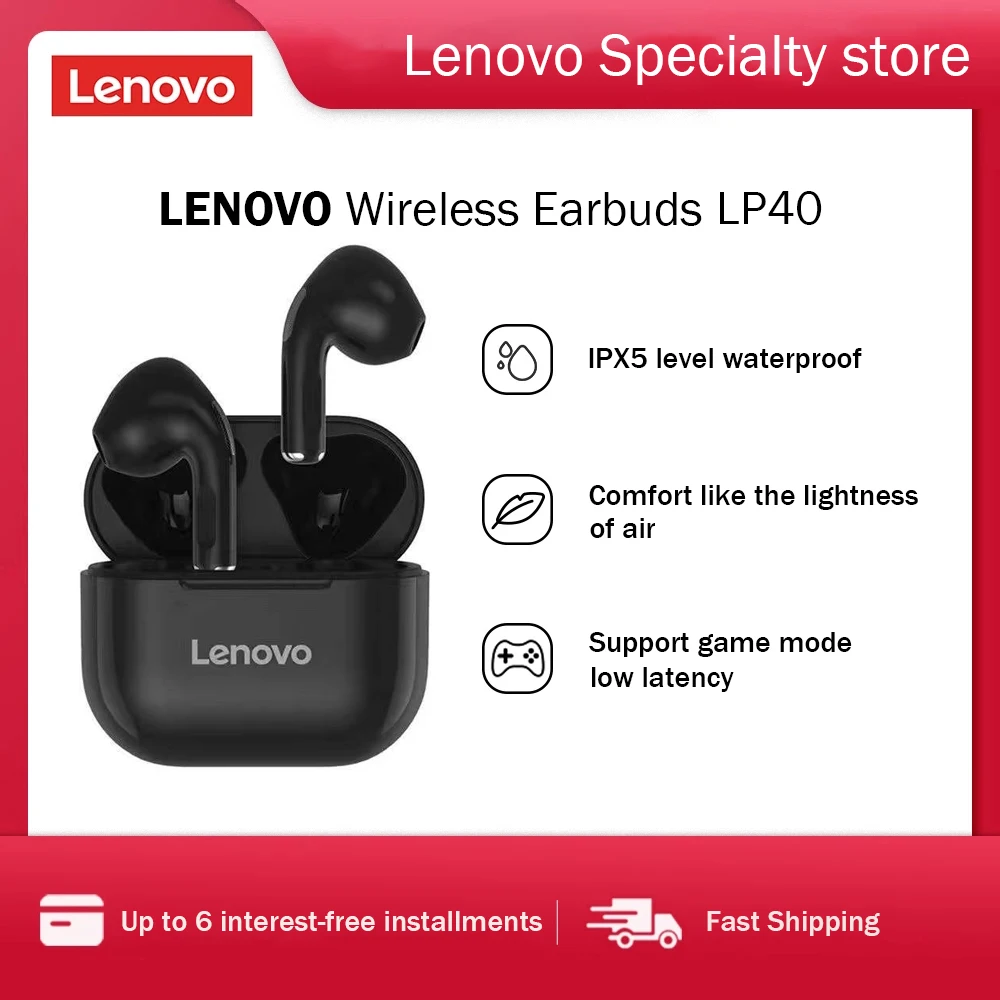 

Оригинальные беспроводные наушники Lenovo LP40, TWS, Bluetooth-наушники, Спортивная гарнитура с сенсорным управлением, наушники Thinkplus для телефона, ...