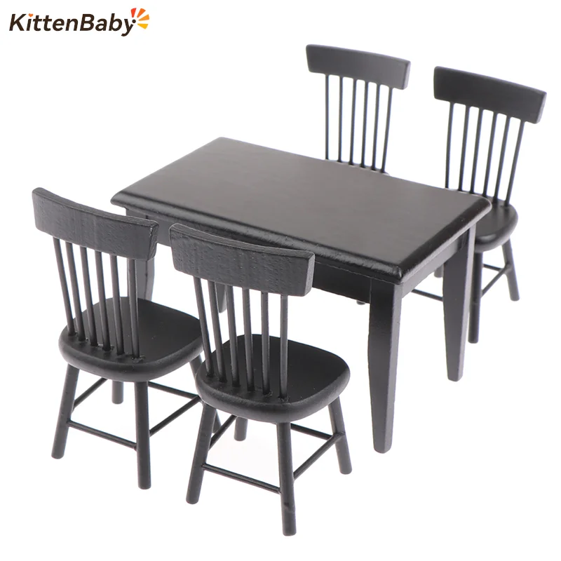 

1:12 Dollhouse Miniature Dining Table Chairs Set Garden Furniture Decoration