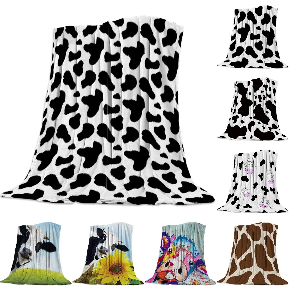 

Фланелевое флисовое покрывало для кровати с коровьим узором