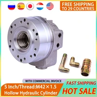 5inch hollow hydraulic cylinder 3 jaw hydraulic chuck rotary cylinder oil pump tk536 through hole 36mm thread m441 5