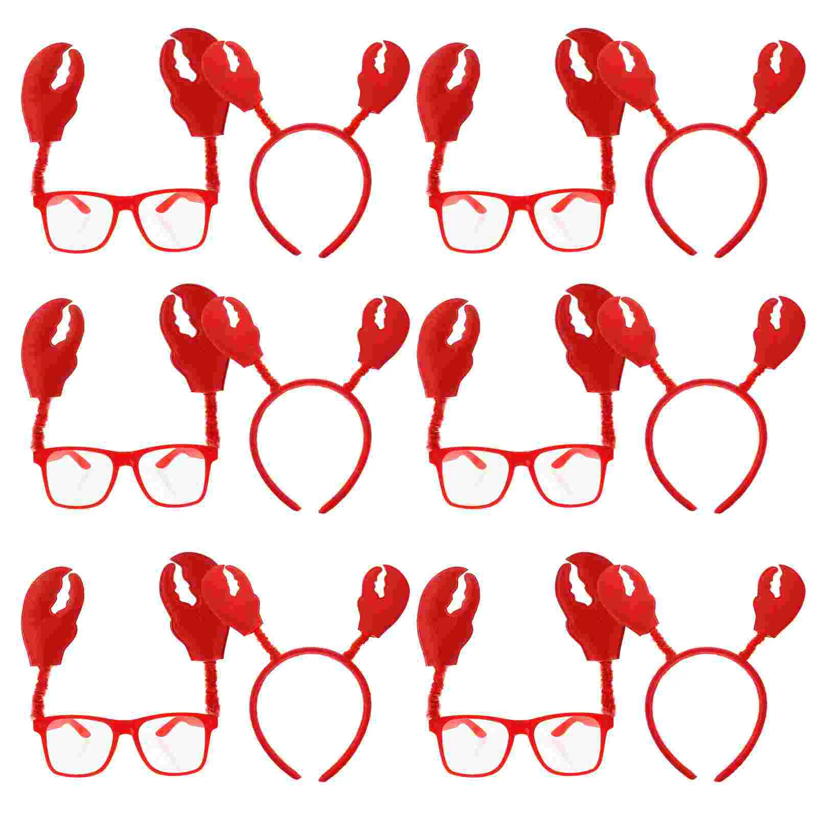 

6 Sets Kids Headbands Christmas Party Glasses Crab Cosplay Costume Hair Accessory Hairband Plastic Child