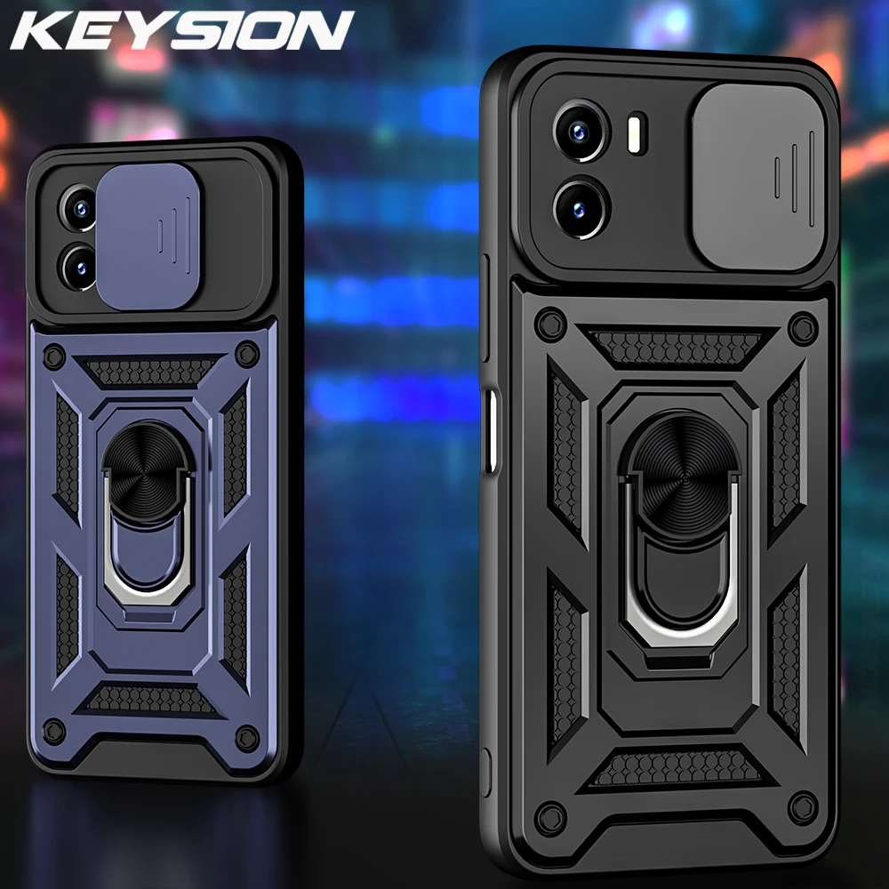 Чехол KEYSION для телефона VIVO Y15A Y15S Y15C Y01, противоударный чехол с кольцом-держателем для VIVO Y91, Y93, Y95, Y91C