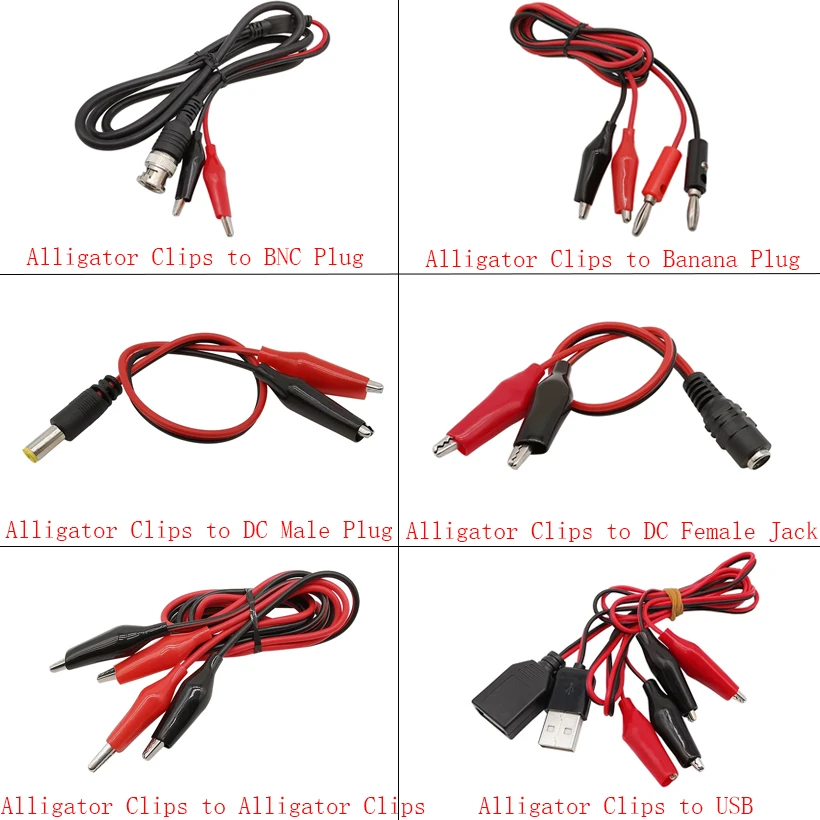 

Аллигатор Cilps к USB-разъему Тестовый кабель Свинцовая перемычка Мужской Женский Двойной зонд Крокодил Зажим Электрический DIY Адаптер питания