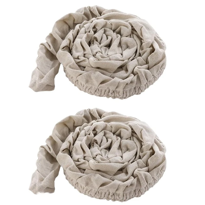 Фото CYCLI-2Pack 6-футовые чехлы из льняной ткани для цепей и проводов люстр, мягкие кабельные накладки на липучке №1