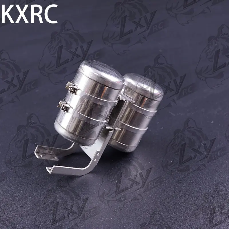 

KXRC Metallic Double Gas Tank Decorative Oil Tank for 1/14 Tamiya RC Truck Trailer Tipper Scania Actros Volvo MAN LESU DIY Parts