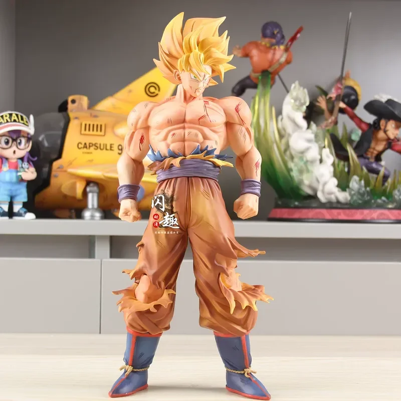 Фото Фигурка Сон Гоку 31 см, модель Dragon Ball Z, коллекционная статуэтка DBZ SSJ, игрушка, аниме, Супер Сайян, коллекция GK, украшение, подарок №2