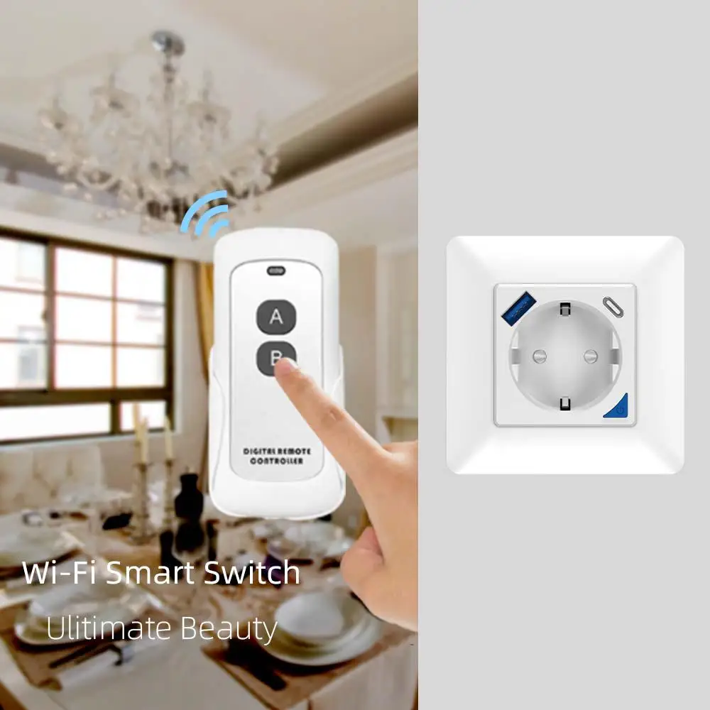 

Type-C Interface Socket Wall Type European Standard Socket With USB Charging Port Power Wall Socket With USB Glass Panel EU16A
