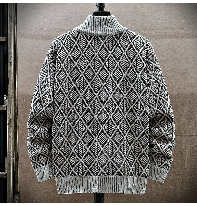 Мужской кардиган вязаный свитер пальто 2024 осень-зима теплая утолщенная