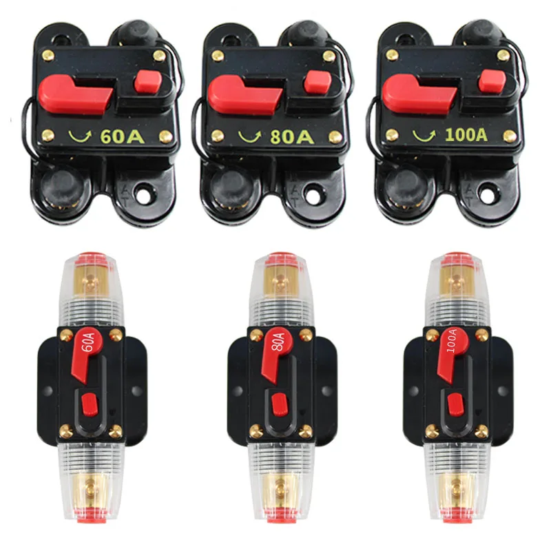 

Car Circuit Breaker Fuse DC12V 20A-300A High Current Automatic Protection Recoverable Fuse Holder Car Circuit Current Protector