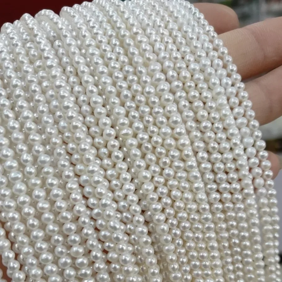 Полуготовые бусины из пресноводного жемчуга 3-10 мм для ожерелья россыпью яркие