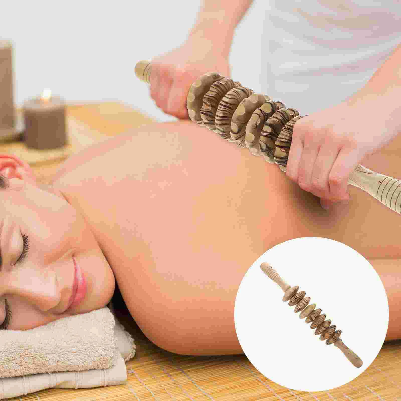 

1pc Comfortable Portable Durable Massage Roller Wooden Massage Tool Manual Massager