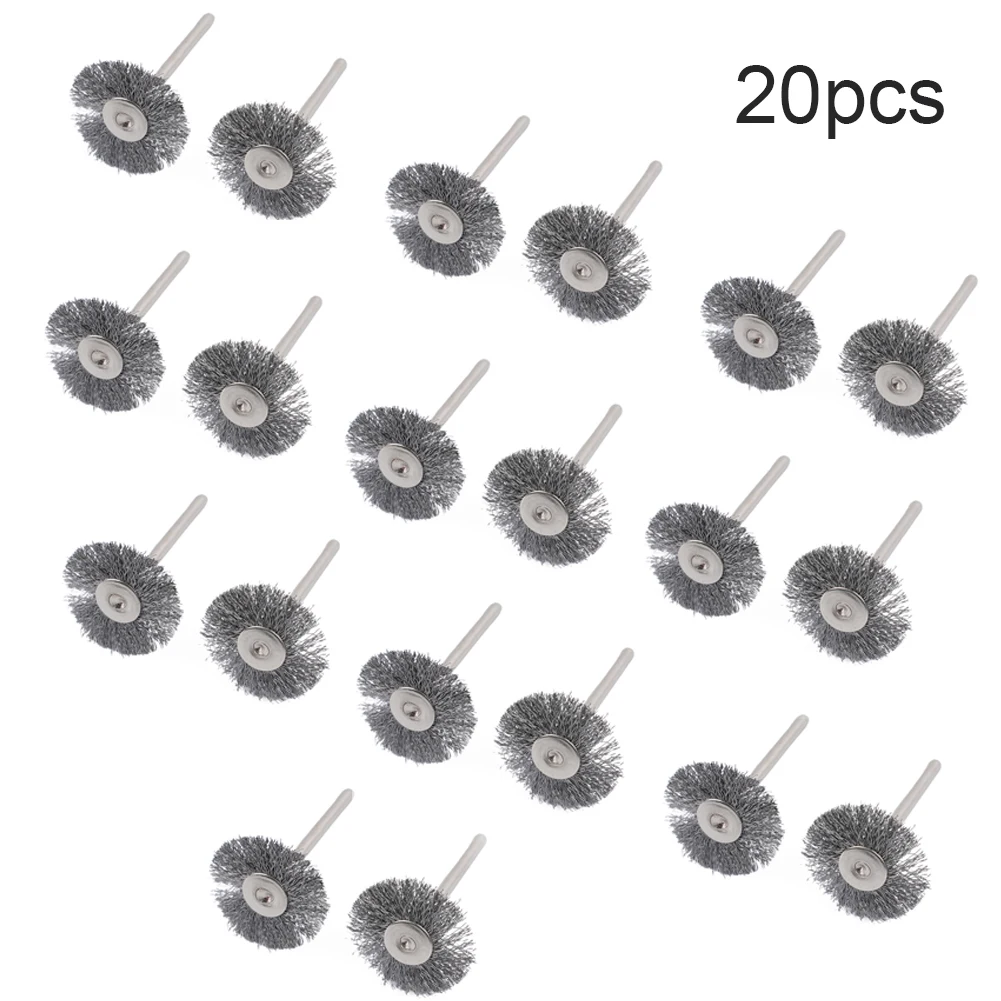 

20 PCS Drill Brush Stainless Steel Wire Wheel Brush For Metal Polishing Wood Carving Brush Electrical Grinder Rotary Tools