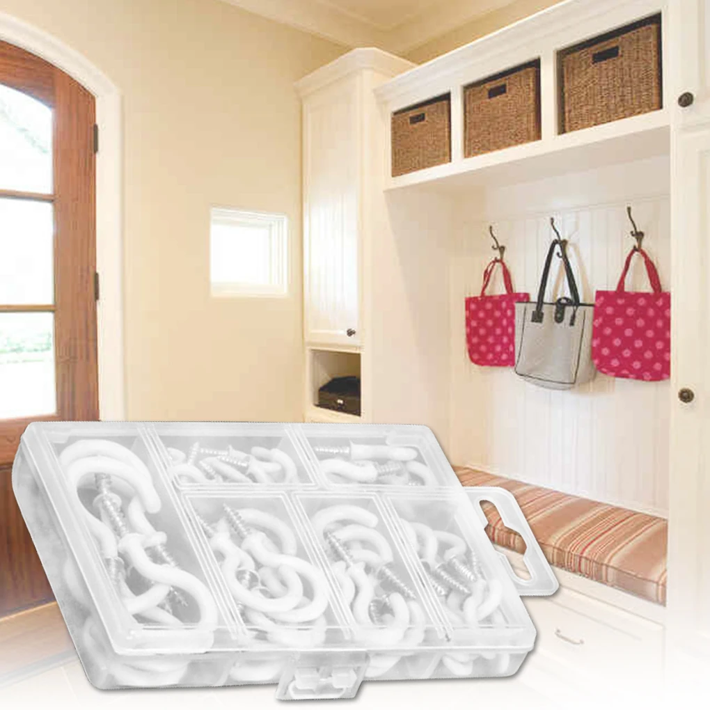 

70 Pieces Cup Screw Hooks Kit Ceiling Screw-in Mug Hooks for Home Office Workplace 6 Sizes