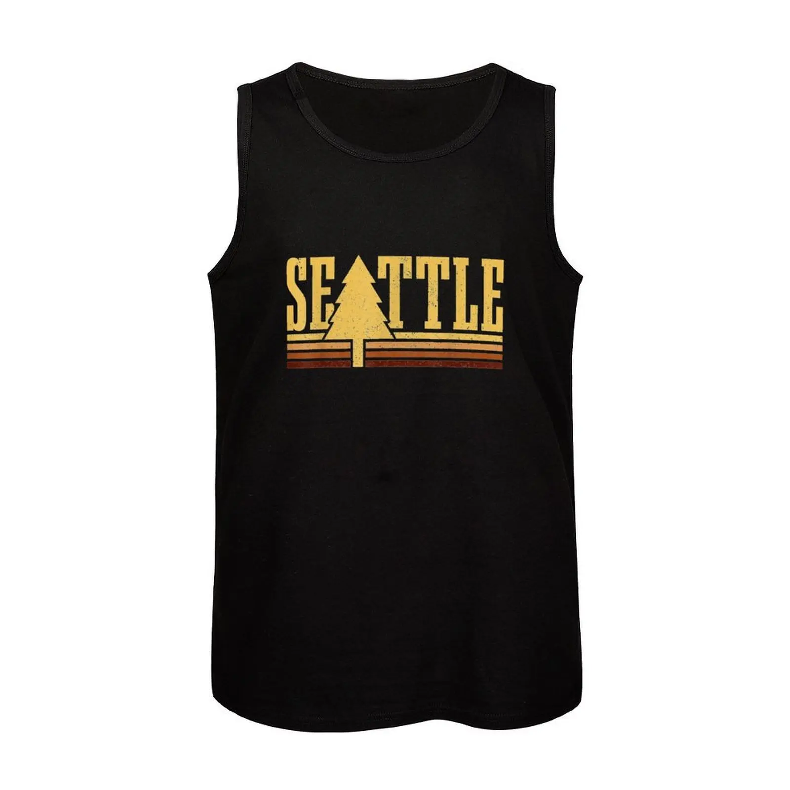 Фото Винтажная майка Seattle Washington Tree State Pride для кемпинга и походов, простая базовая майка стандартного кроя без рукавов №4