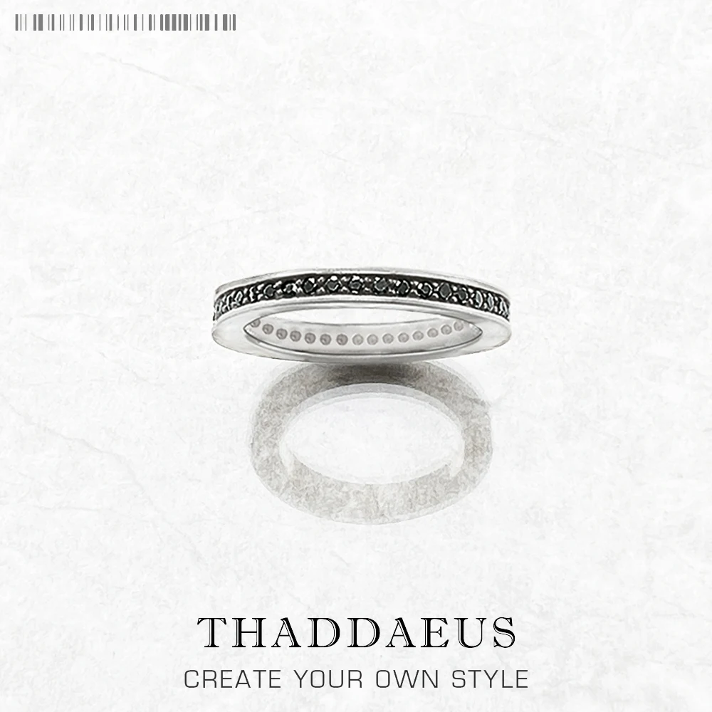 Однорядное черное кольцо модные ювелирные украшения для женщин в европейском