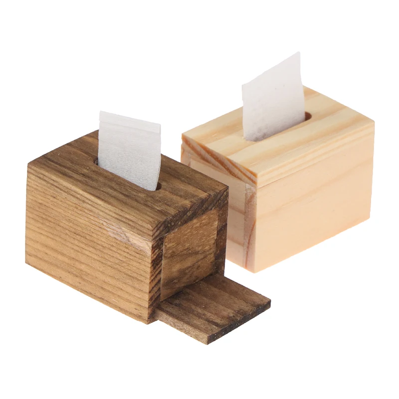 

1Pc 1:12 Dollhouse Miniature Tissue Box Paper Box Tissue Paper Box Livingroom Furniture Model Decor Toy（Only Box,no tissue）