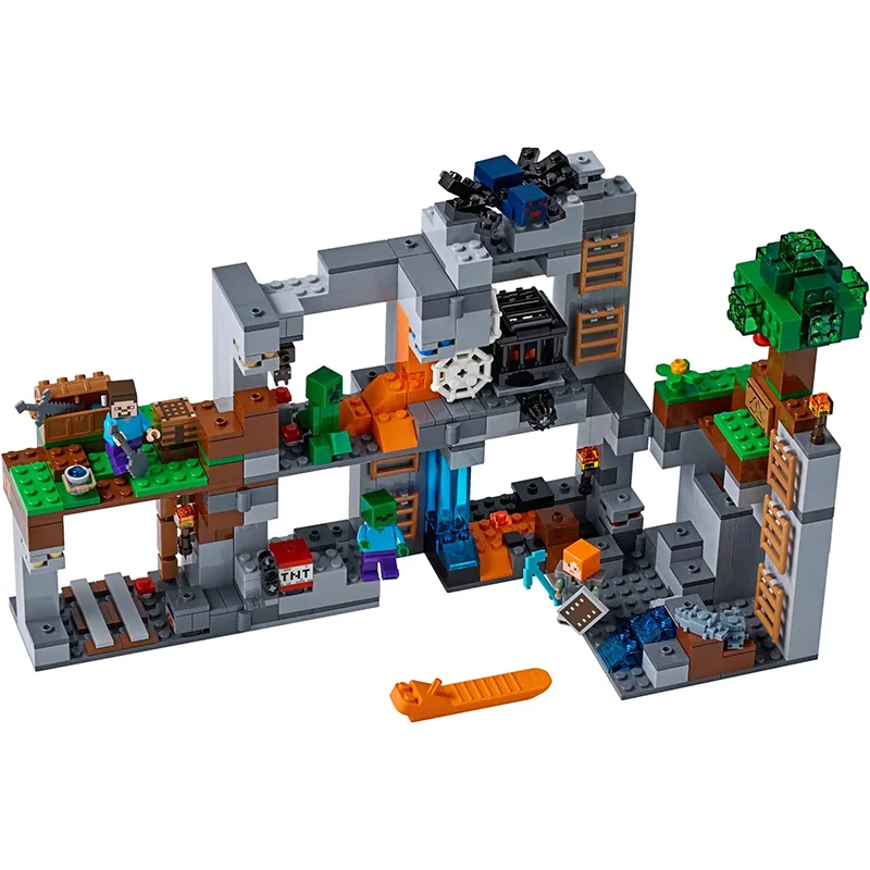 665 Piece Bricks The Bedrock Adventures Set Model Building Blocks Boy Birthday Gift Kids Toys For Children