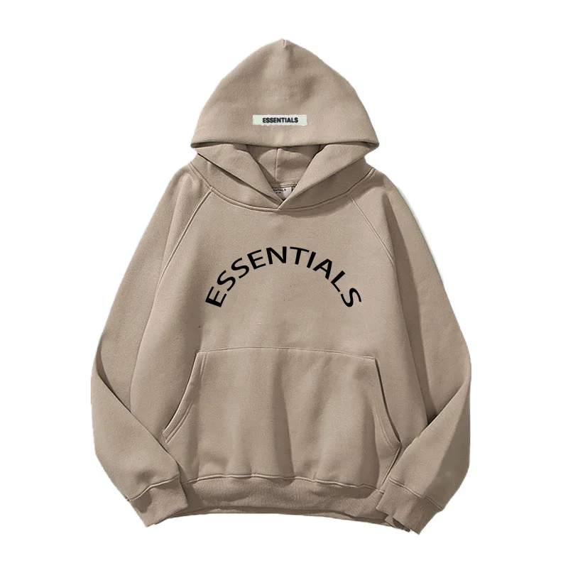 Essential item - cotton hoodie with label, men/women, casual street clothing, Respies, Letter, PVD brand, couples, teenagers