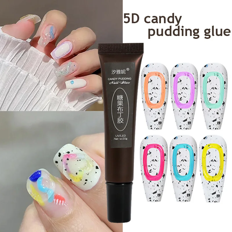 

6 Colors Nail Decoration Phototherapy Glu Candy Color Carving Gel DIY Nail Varnish Nail Polish Manicure Art Nail Beauty Tools