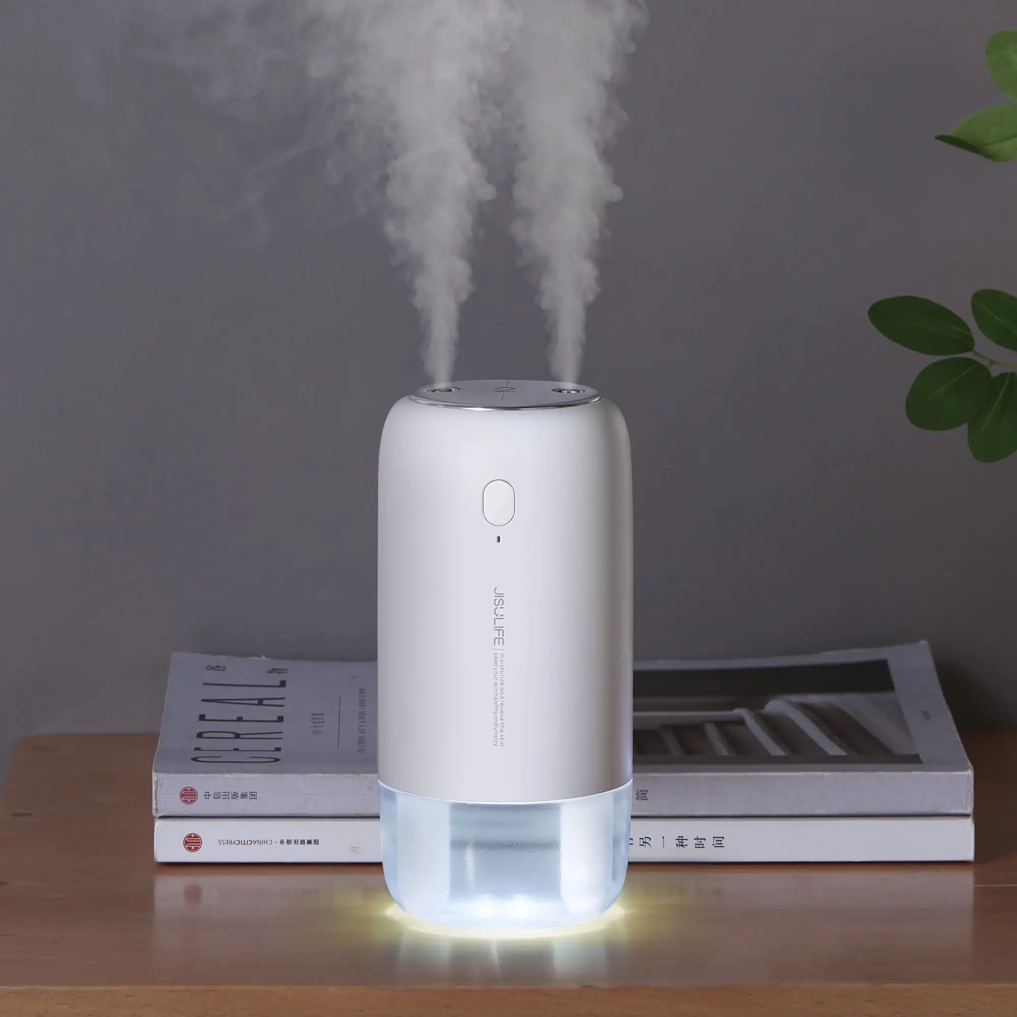 

500ml Portable Travel Humidifier 3600mAh Battery Operated Humidifier for Car Desk Home Office, Auto Shut-off, Dual Mist Ports