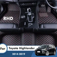 RHD Car Floor Mats For Toyota Highlander Kluger 2021 2020 2019 2018 2017 2016 2015 7 Seater Carpet Rug Interior Accessories Auto