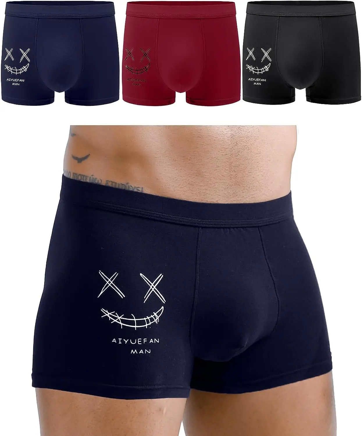 

Omcry Mens Underwear Boxer Briefs Breathable Trunks Underwear for Men 3 Pack