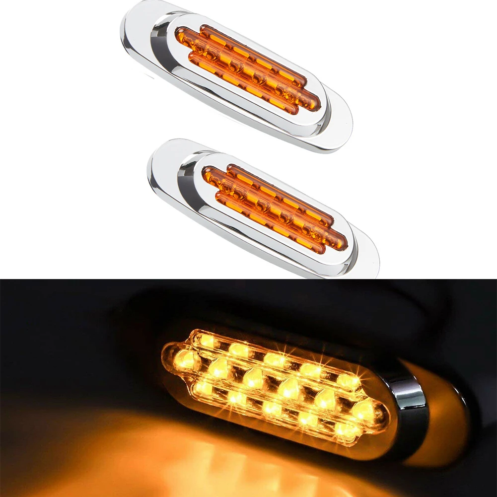 

2pcs 16 LED Truck Trailer Light Safety Warning Waterproof Lamp 12V DC Turn Signal Light For Car Truck ATV Trailer Tractor Lorry
