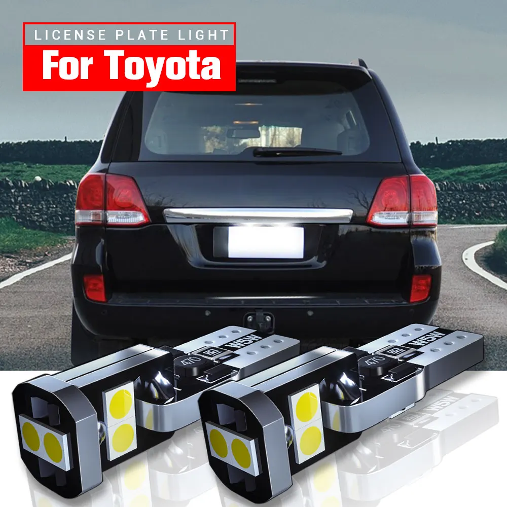 

2x LED License Plate Light W5W T10 For Toyota Auris Avalon Camry Corolla FJ Cruiser Hiace Hilux Highlander Land Cruiser Avensis