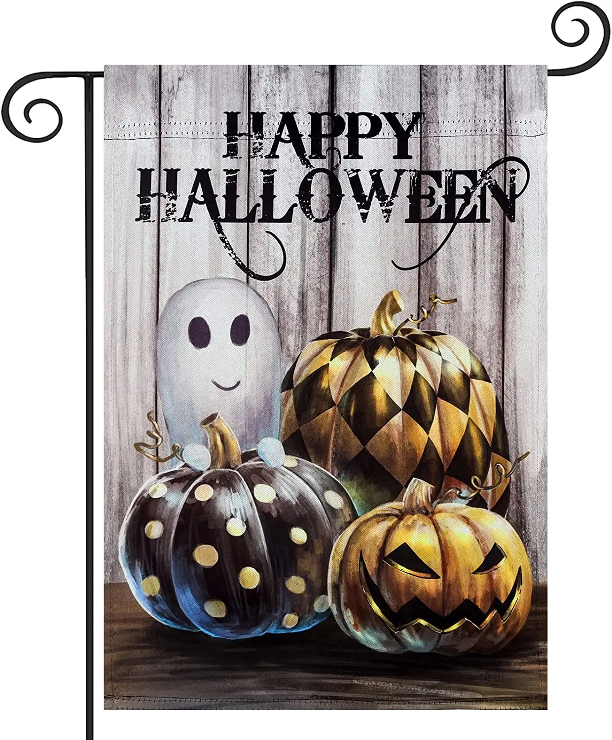 

Spooky Ghost Happy Halloween Garden Flag Hogardeck 12x18 Inch Vertical Double Sided Polka Dot Jack O Lantern Yard Flag Halloween