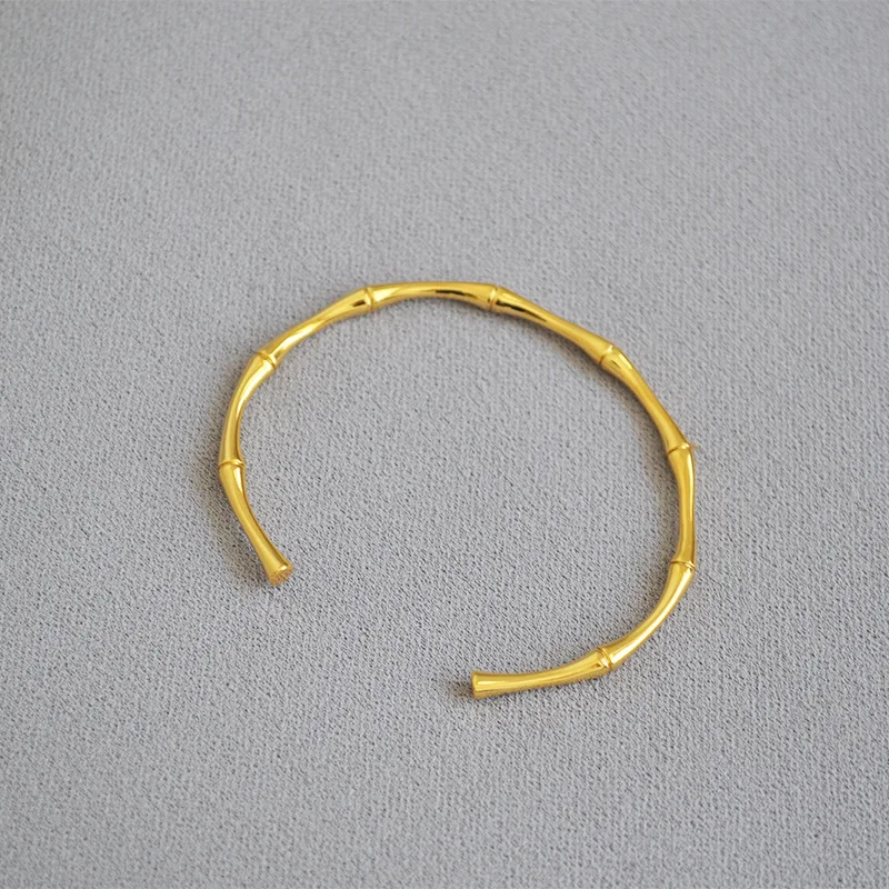 

Brass Japanese and Korean simple fashion delicate show style exquisite bamboo section style opening bangle woman