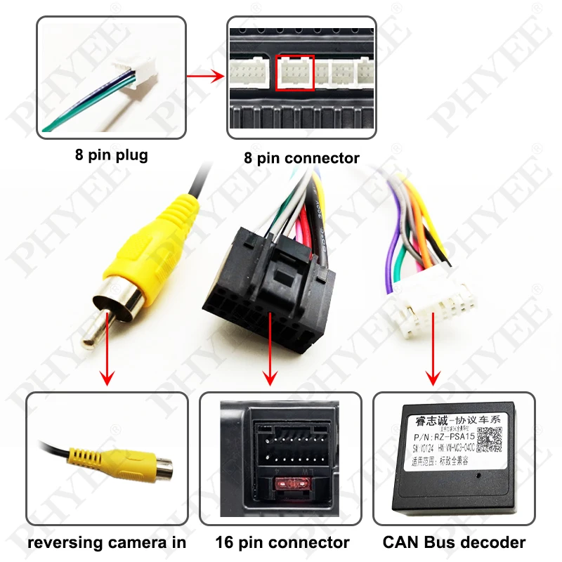 10-дюймовая рамка радио панели Android для Peugeot 208 2008 (2015–2019) адаптер жгута проводов