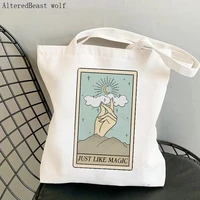 women shopper bag just like magic ariana tarot card witchy bag harajuku magic shopping canvas shopper bag girlshoulder lady bag