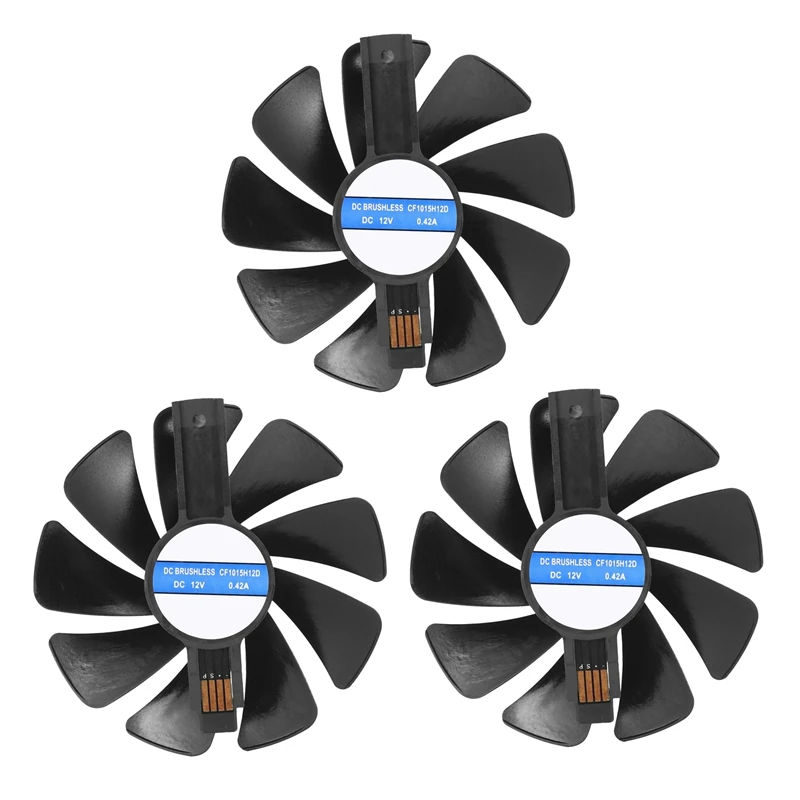 

Top 3Pcs 95Mm CF1015H12D DC12V Video Card Cooler Cooling Fan Replace For Sapphire NITRO RX480 8G RX 470 4G GDDR5 RX570
