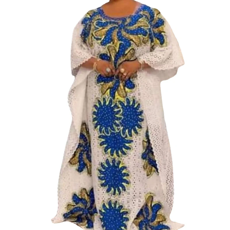 

New African Fashion Women's Guipure Cord Lace Abaya Stylish Skirt And Loose Long Dress 1-Piece Free Size Dashiki