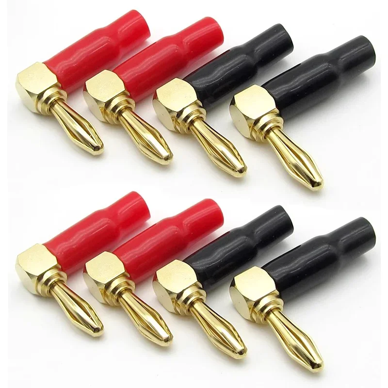 

4/8 шт. L-образный 4 мм штекер типа «банан» прямоугольный 90 градусов штекер типа «банан» с мягким пластиковым разъемом для аудио-видео динамика