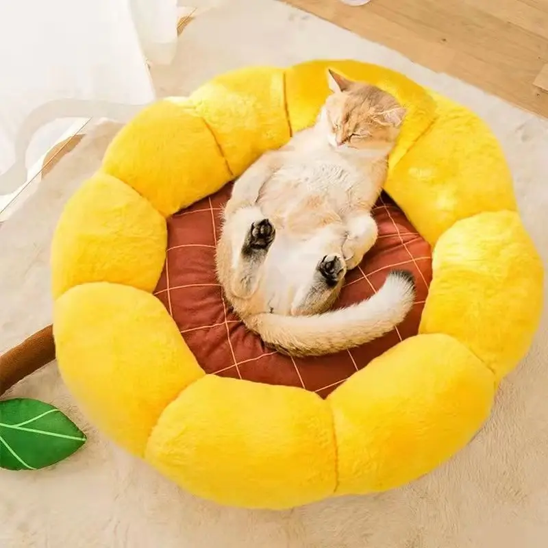 Cute Cat Litter Four Seasons Universal Warm Semi-enclosed Cat Cushion Pet Bed Dog Litter Cat Supplies Suit For 4kg to 10kg Cat