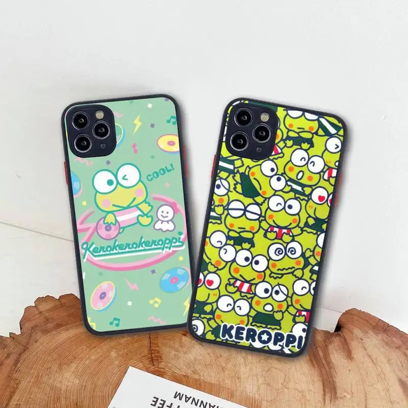 

Badtz-Maru Kero Kero Keroppi Phone Case For iphone 13 12 11 Pro Max Mini XS 8 7 Plus X SE 2020 XR Matte Transparent Cover