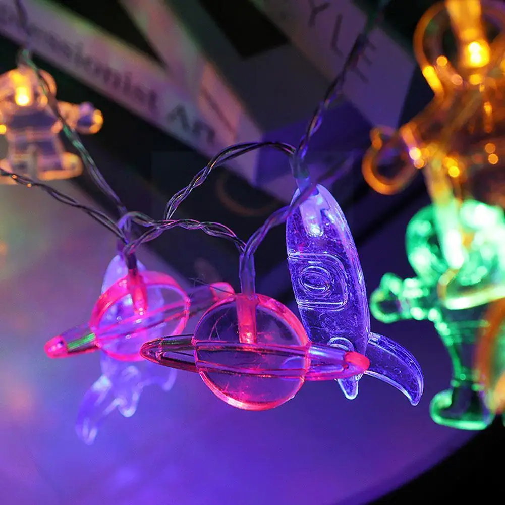 

Led Light String Spaceman Astronaut Rocket Universe Battery Lanterns Home Bursting Decoration Lights Ball B9x8