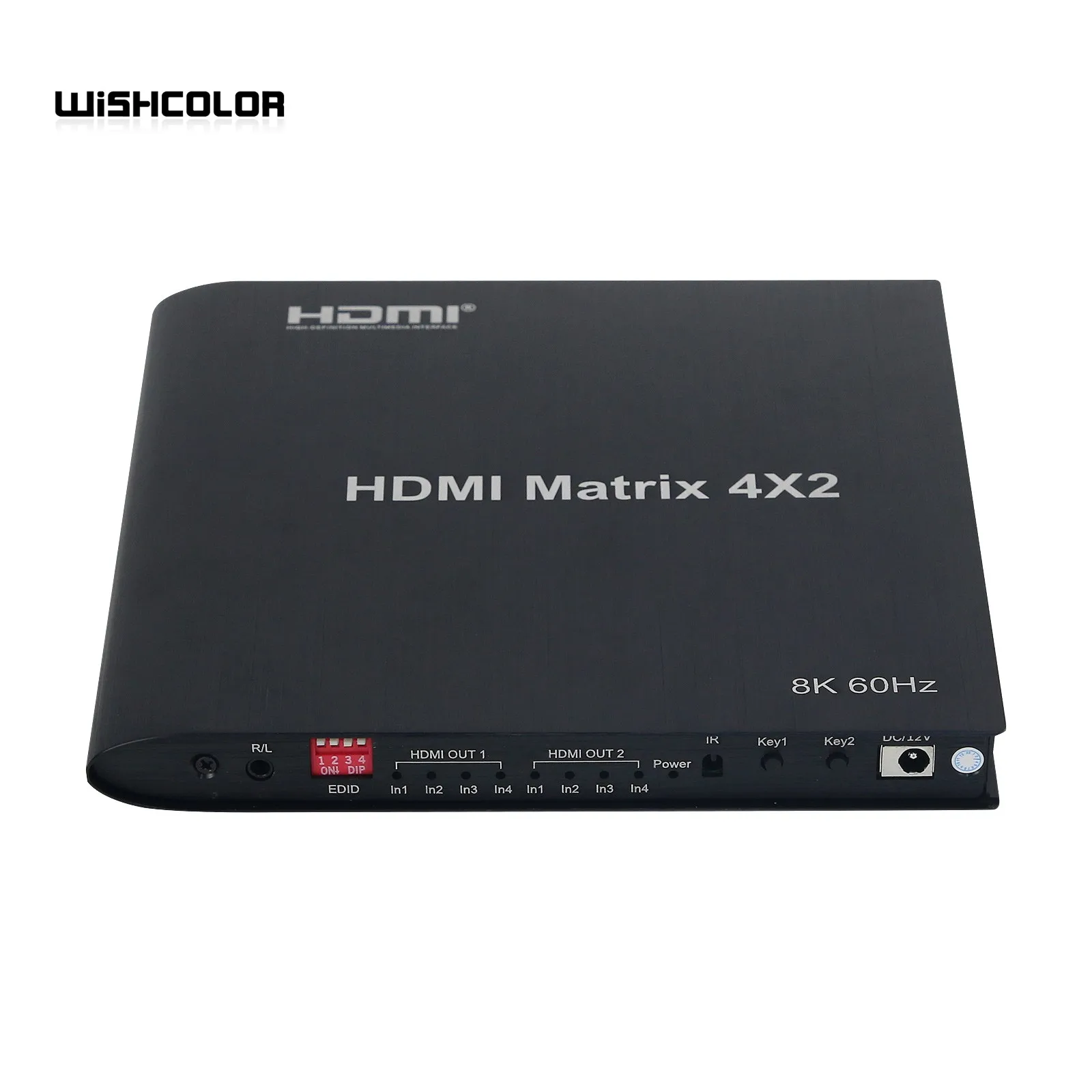 Wishcolor 8K 60Hz HDMI Matrix 4X2 HDR HDMI Matrix Switch Supports HDCP 2.3 HDMI 2.1 EDID Management