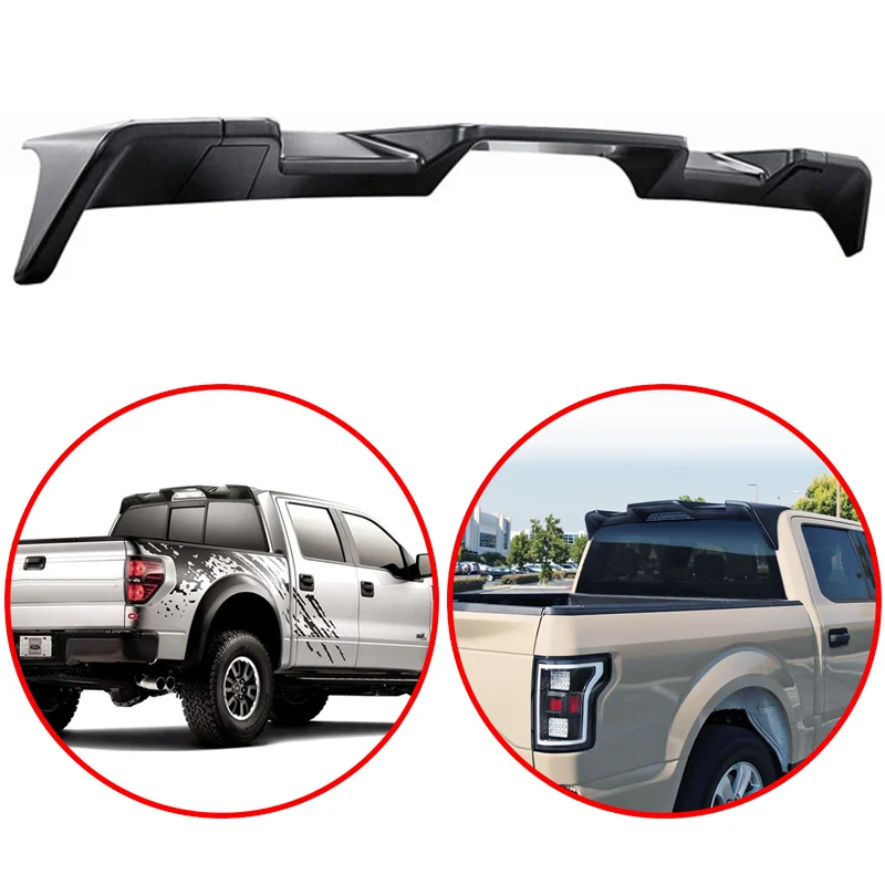 

For Ford Raptor F150 2015-2020 High Quality ABS Roof Spoiler Rear Wing Glossy Black Or Carbon Fiber Look Accessories Body Kit