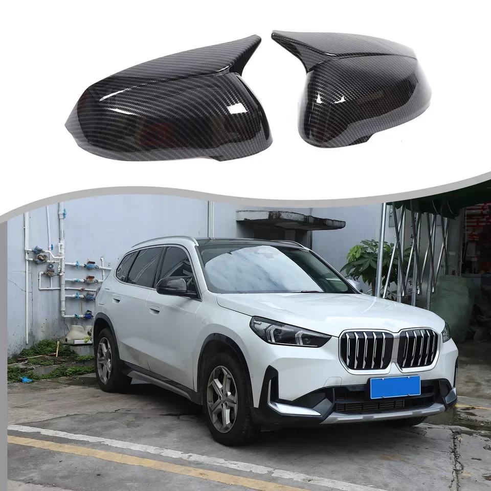 Фото Для BMW X1 U11 U12 2023 2024 чехол с рожком, отделка автомобильных аксессуаров, 2 шт., крышка бокового зеркала заднего вида из углеродного волокна №1