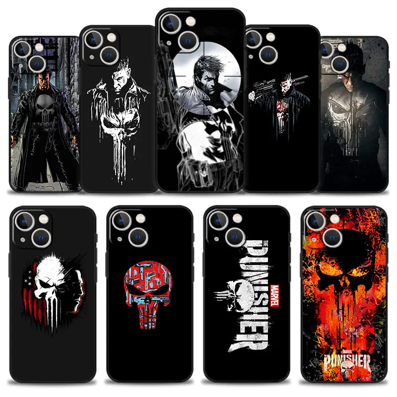 

Carcasa Case for iPhone 13 11 12 Pro Max 7 8 6 6S Plus XR X XS SE 13mini 5 5S Cover Silicone Funda Coque Marvel Punisher Symbol