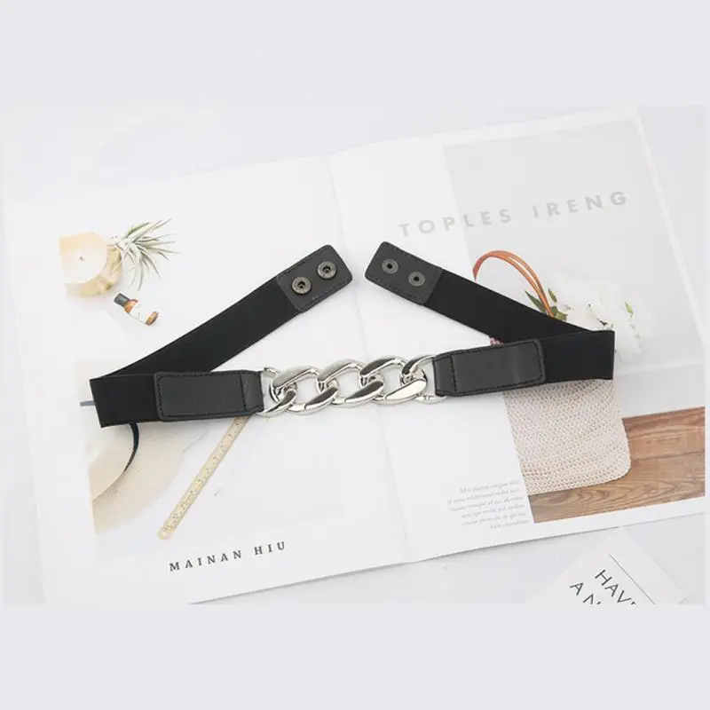 

Elastic Belt Buckle-Free Waist Jeans Pants Stretch Waist Girdle Trendy Dress Narrow Band Ladies Dress Apparel Accessories